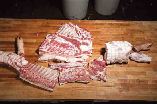 
When a pig is butchered, it provides the 10 sections shown here.
